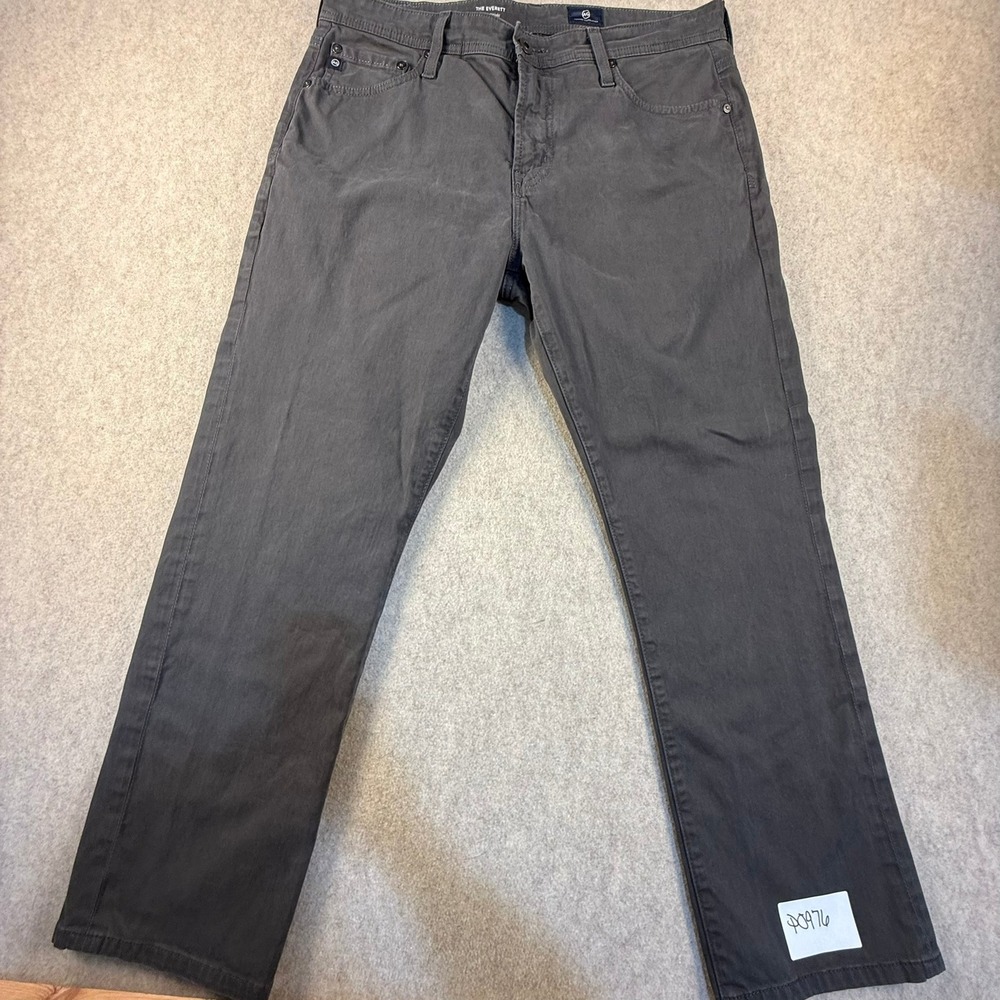 AG Adriano Goldschmied The Everett Slim Straight Leg Pants Grey 33x32 SUDDOK 32